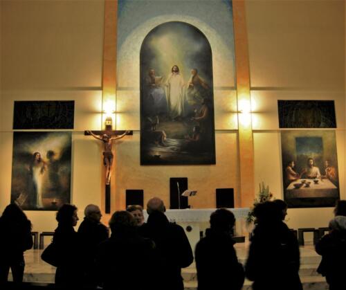 Francesca Mele, Trittico sull'altare maggiore della Chiesa di Sant'Antonio Abbate a Carmiano