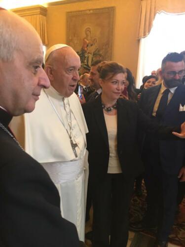 Con Papa Francesco, Vaticano, Sala del Concistoro, 9 novembre 2019